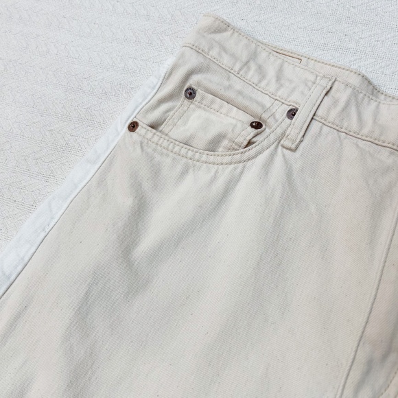 RAG & BONE Two Tone Ultra Wide Leg Jeans high-rise ECRU white/cream - sz 31 - Picture 10 of 16